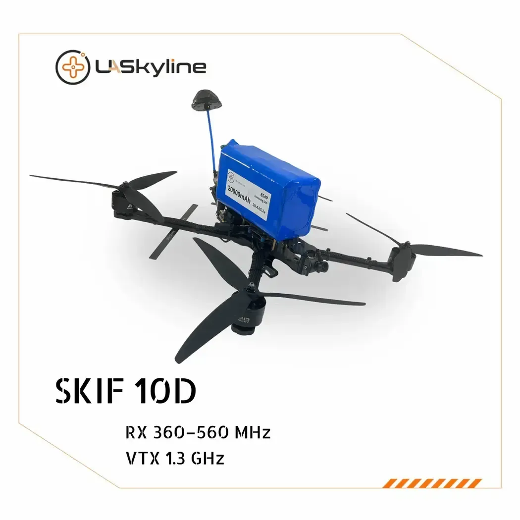 UAV SKIF-10D, (Control: 360–560 MHz, Video channels: 1.2-1.3 GHz, Battery 20000mAh)